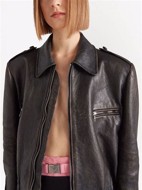 prada lederjacke|prada blazer women's.